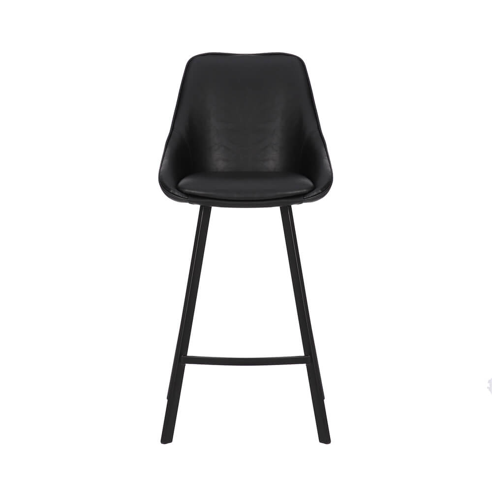 Modern Black PU Leather Bar Stools | Black