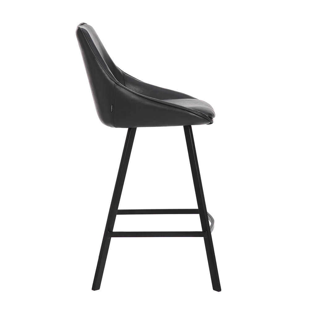 Modern Black PU Leather Bar Stools | Black