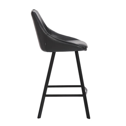 Modern Black PU Leather Bar Stools | Black