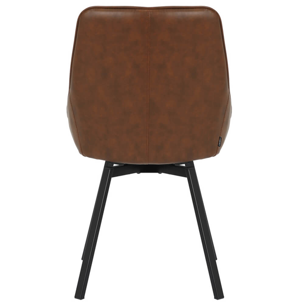Amberley | Contemporary Swivel PU Leather Dining Chairs | Set Of 2 | Tan