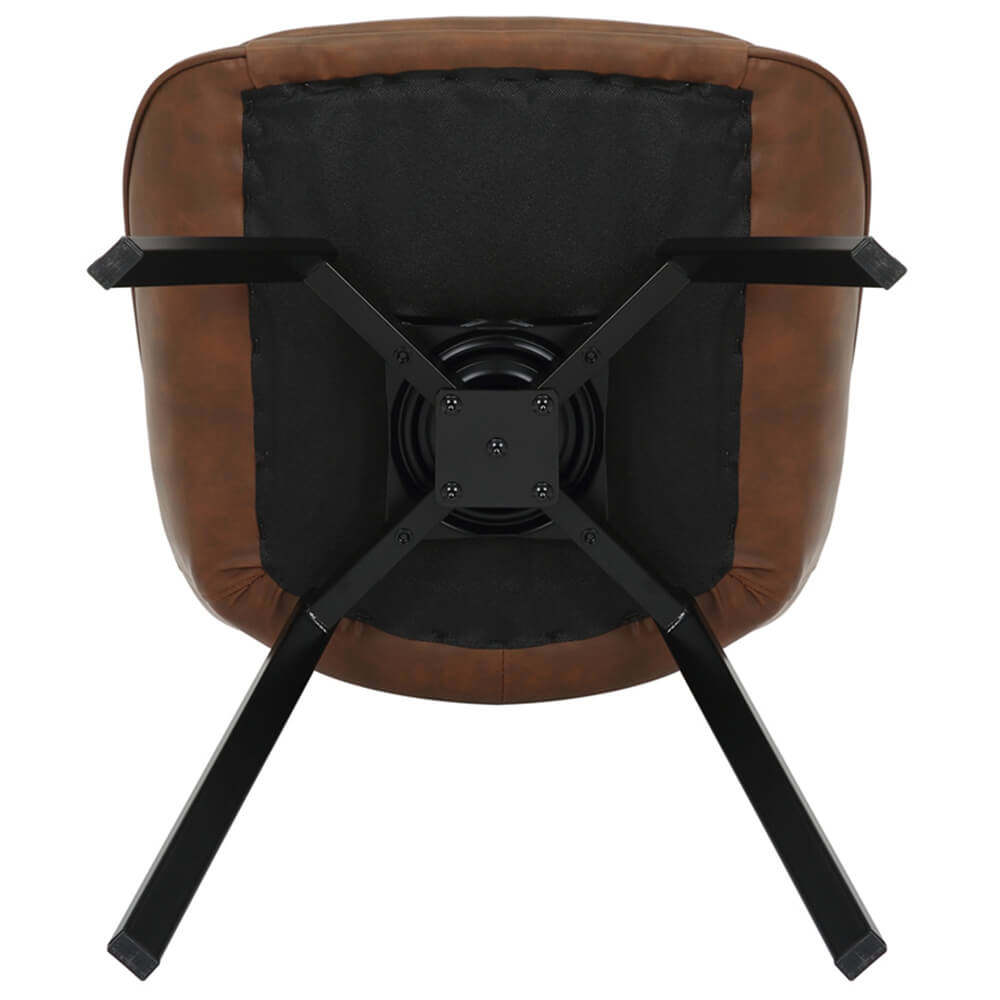 Amberley | Contemporary Swivel PU Leather Dining Chairs | Set Of 2 | Tan
