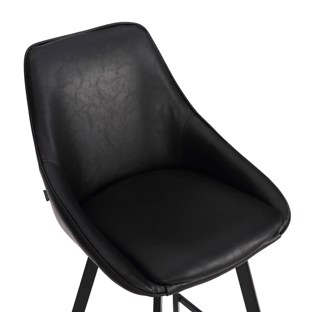 Modern Black PU Leather Bar Stools | Black