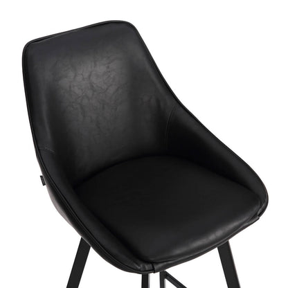 Modern Black PU Leather Bar Stools | Black
