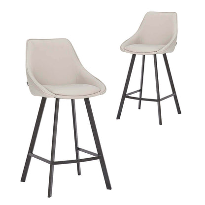 Modern Light Grey PU Leather Bar Stools | Light Grey