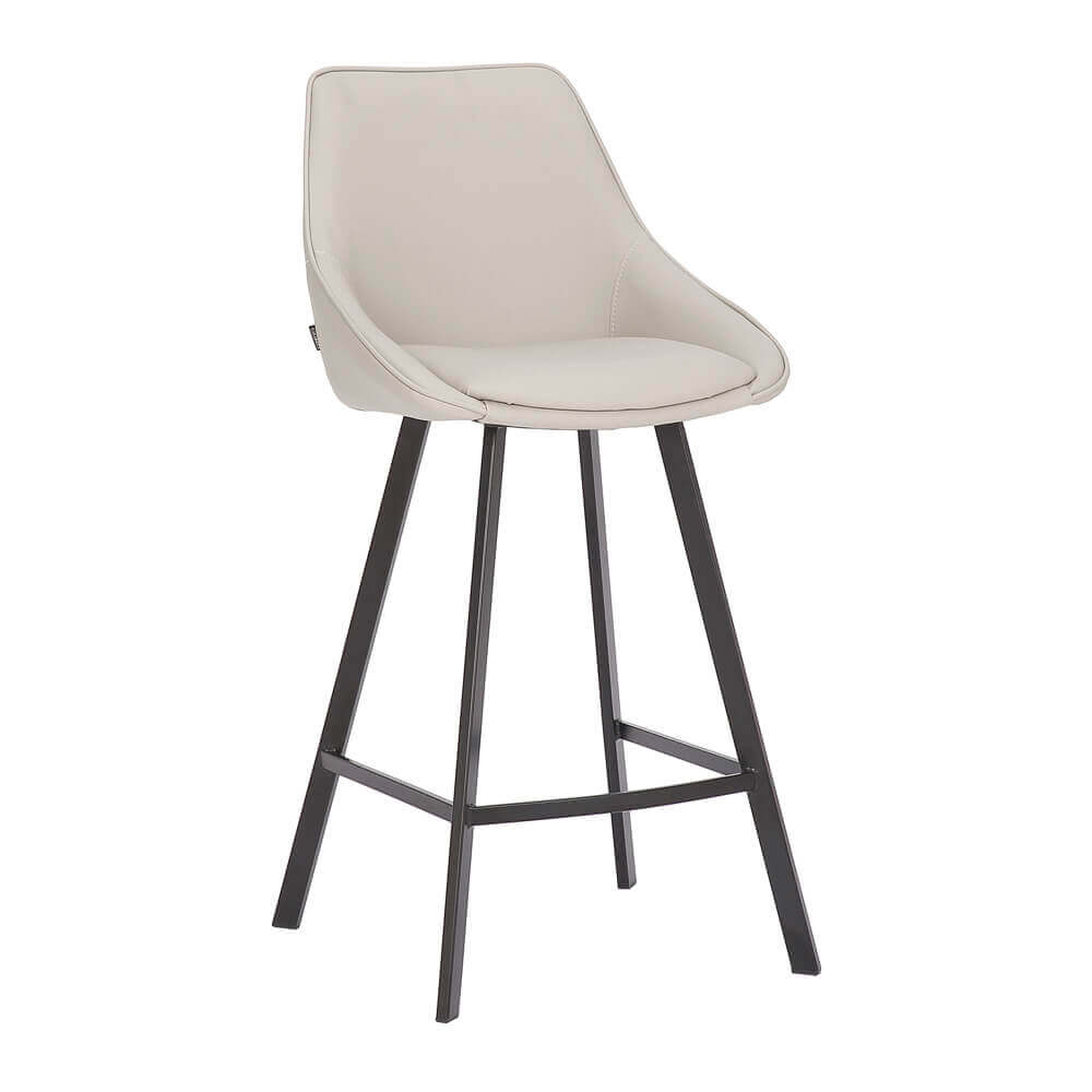 Modern Light Grey PU Leather Bar Stools | Light Grey
