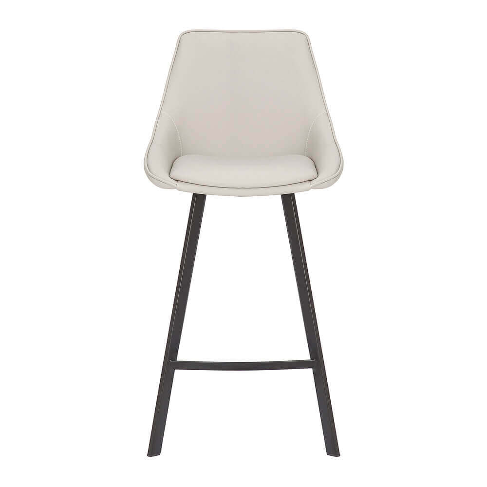 Modern Light Grey PU Leather Bar Stools | Light Grey