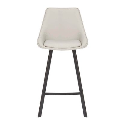 Modern Light Grey PU Leather Bar Stools | Light Grey