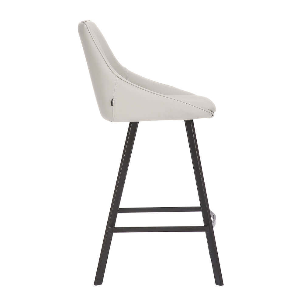 Modern Light Grey PU Leather Bar Stools | Light Grey