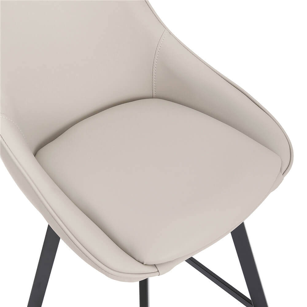 Modern Light Grey PU Leather Bar Stools | Light Grey