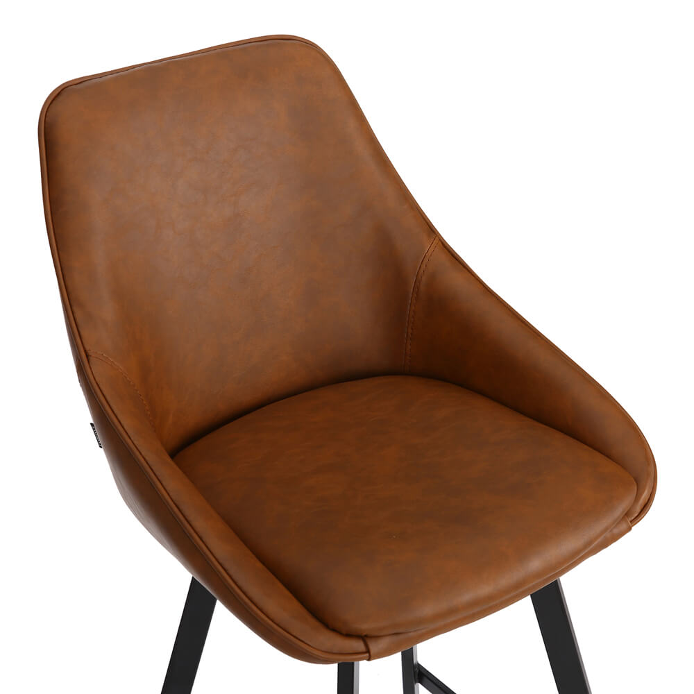 Modern Tan PU Leather Bar Stools | Tan