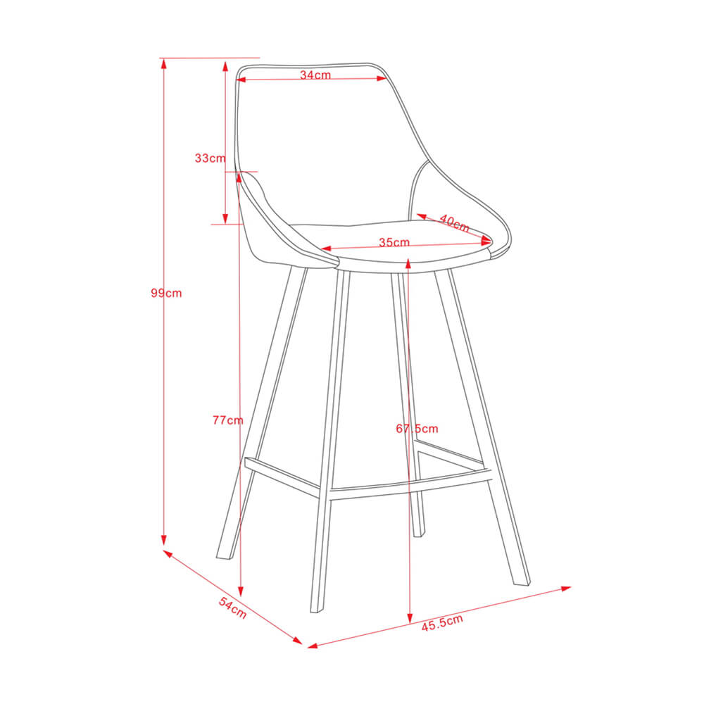 Modern Tan PU Leather Bar Stools | Tan