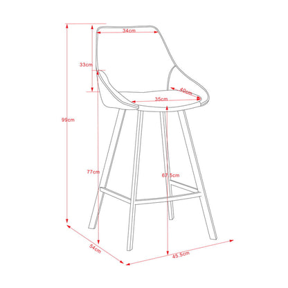 Modern Tan PU Leather Bar Stools | Tan