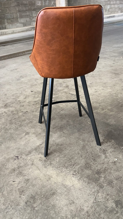 Modern Tan PU Leather Bar Stools | Tan