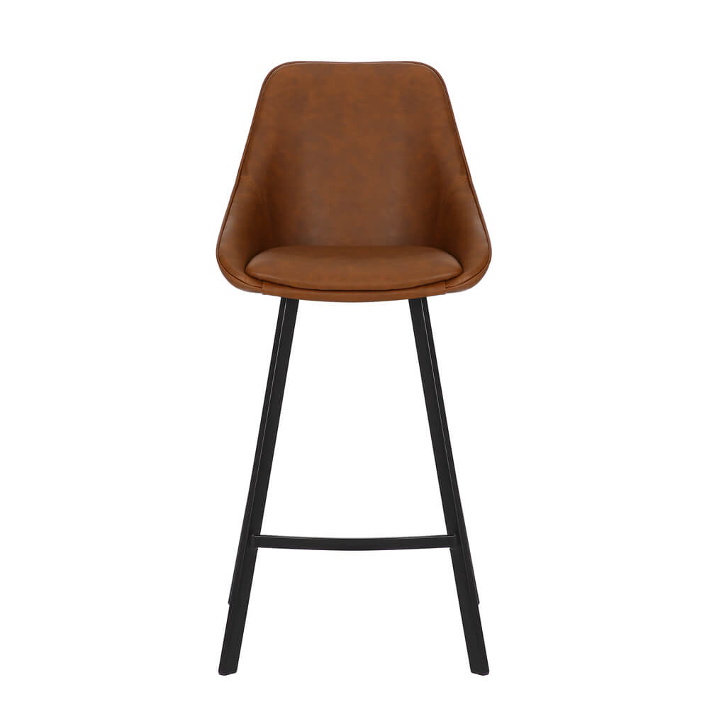 Modern Tan PU Leather Bar Stools | Tan