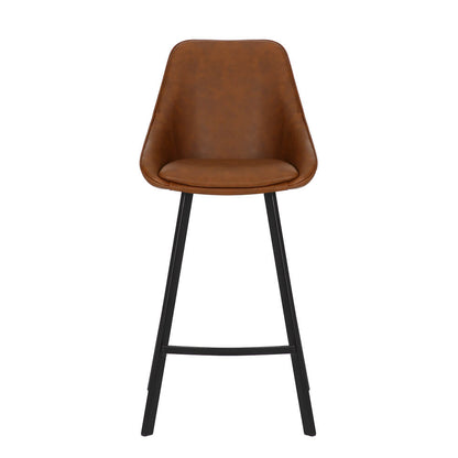 Modern Tan PU Leather Bar Stools | Tan