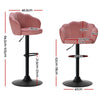 Ambrose | Modern Metal Velvet Swivel Bar Stools | Set Of 2