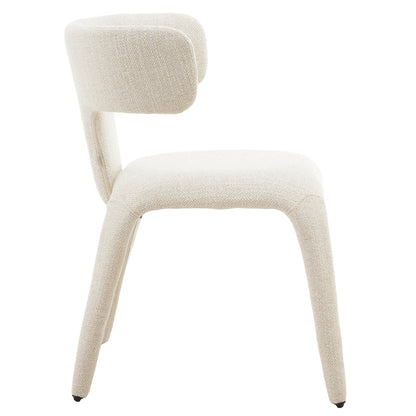 Amira | Mid Century Cream Coffee Fabric Dining Chairs | Set Of 2 | Cream