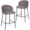 Andre | Modern Metal Fabric Bar Stools | Set Of 2