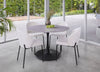 Andre | Metal Scratch Resistant Polished Ceramic 4 Seater Round Dining Table