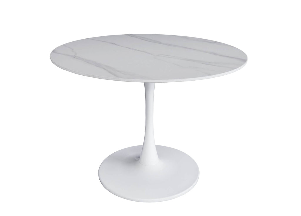 Andre | Metal Scratch Resistant Polished Ceramic 4 Seater Round Dining Table