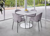 Andre | Metal Scratch Resistant Polished Ceramic 4 Seater Round Dining Table