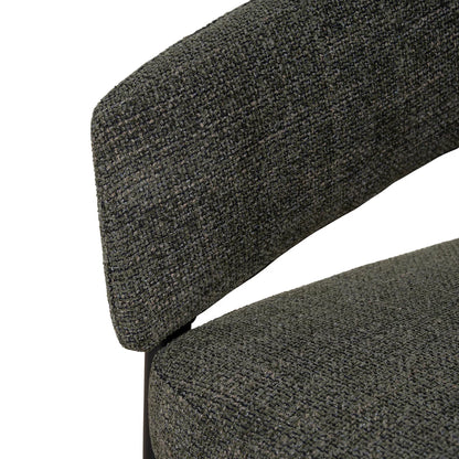 Andre | Modern Kaitoke Green Moss Brown Fabric Dining Chairs With Arms | Set Of 2 | Green