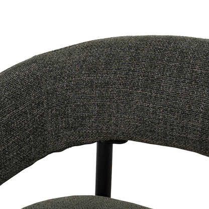 Andre | Modern Kaitoke Green Moss Brown Fabric Dining Chairs With Arms | Set Of 2 | Green
