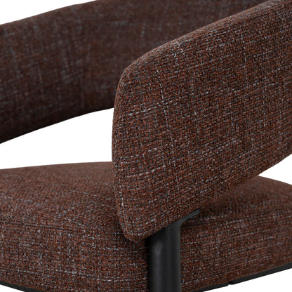 Andre | Modern Kaitoke Green Moss Brown Fabric Dining Chairs With Arms | Set Of 2 | Brown