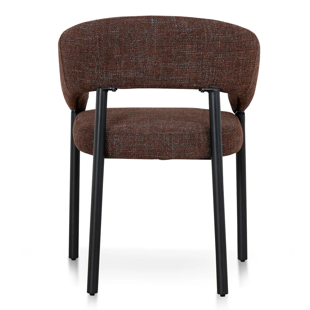 Andre | Modern Kaitoke Green Moss Brown Fabric Dining Chairs With Arms | Set Of 2 | Brown
