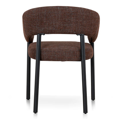 Andre | Modern Kaitoke Green Moss Brown Fabric Dining Chairs With Arms | Set Of 2 | Brown
