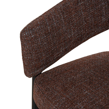 Andre | Modern Kaitoke Green Moss Brown Fabric Dining Chairs With Arms | Set Of 2 | Brown