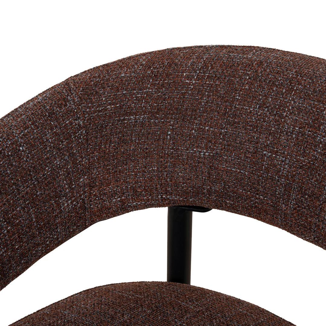 Andre | Modern Kaitoke Green Moss Brown Fabric Dining Chairs With Arms | Set Of 2 | Brown