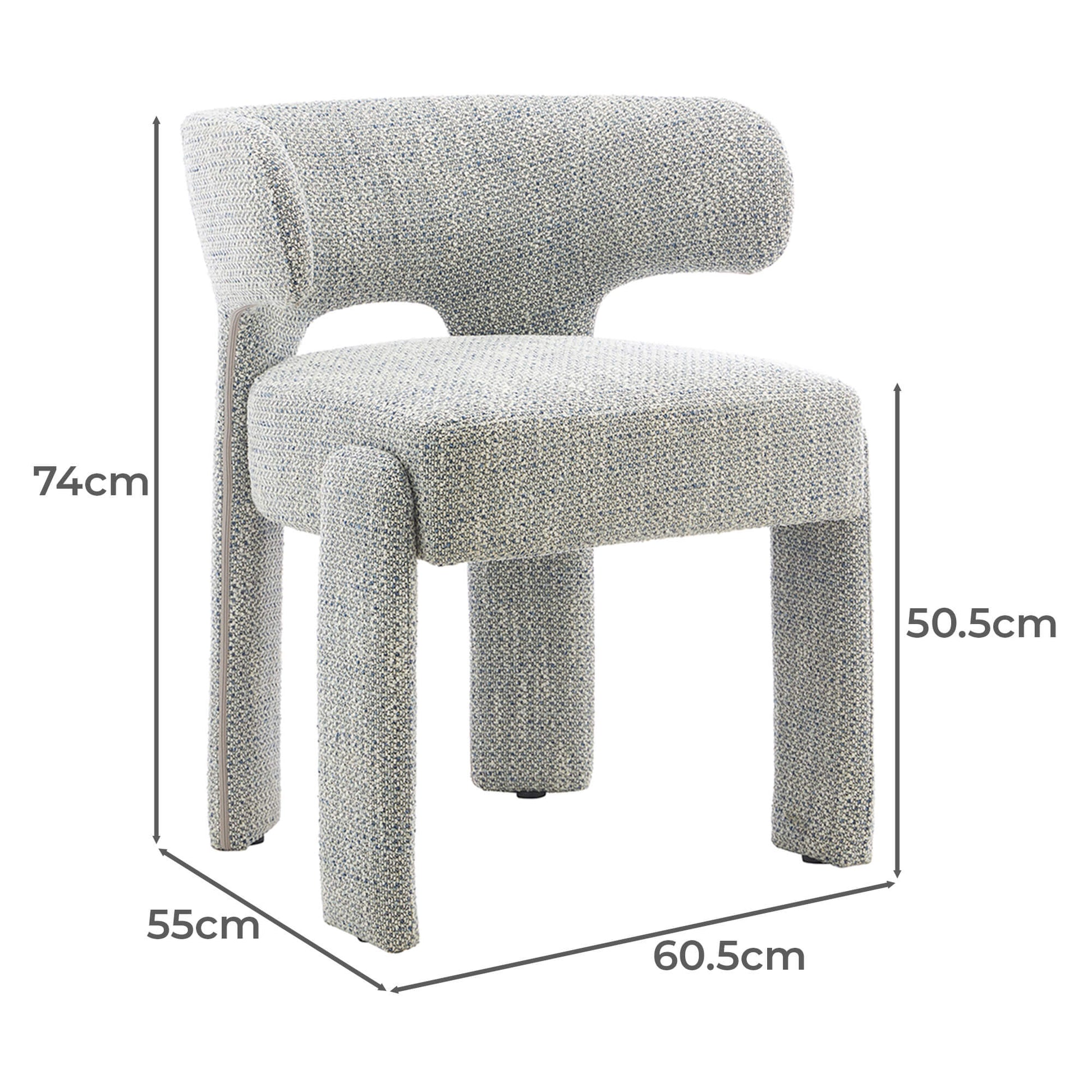 Annadale | Modern Light Grey Fabric Wooden Dining Chairs | Set Of 2 | Light Grey