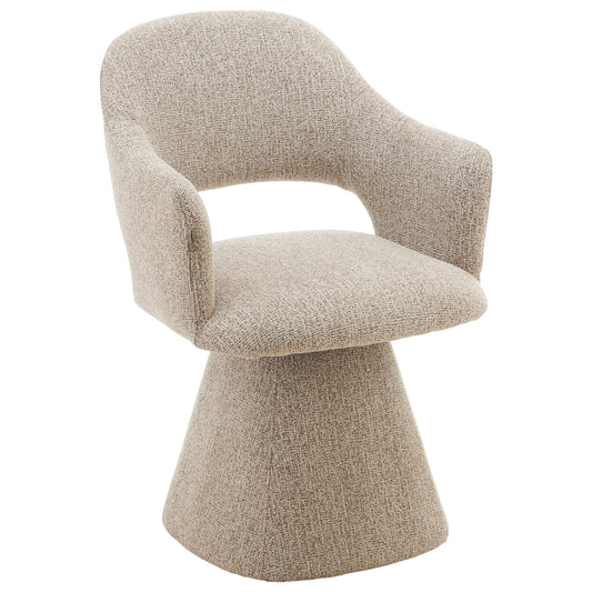 Arcadia | Modern 360 Swivel Desert Taupe Pine Green Fabric Dining Chair With Arms | Desert Taupe