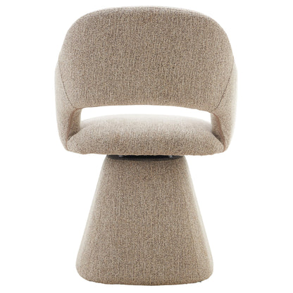 Arcadia | Modern 360 Swivel Desert Taupe Pine Green Fabric Dining Chair With Arms | Desert Taupe