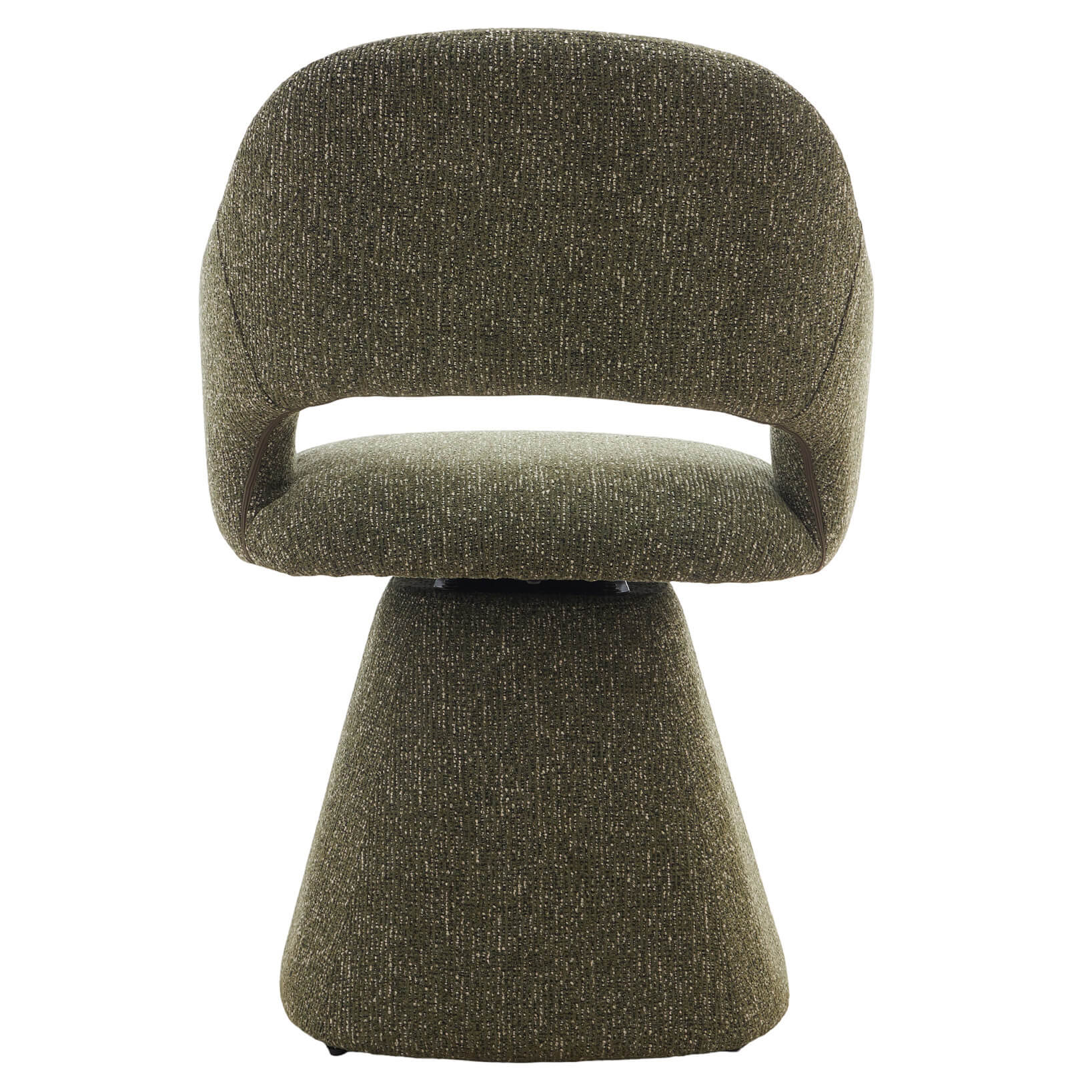 Arcadia | Modern 360 Swivel Desert Taupe Pine Green Fabric Dining Chair With Arms | Pine Green