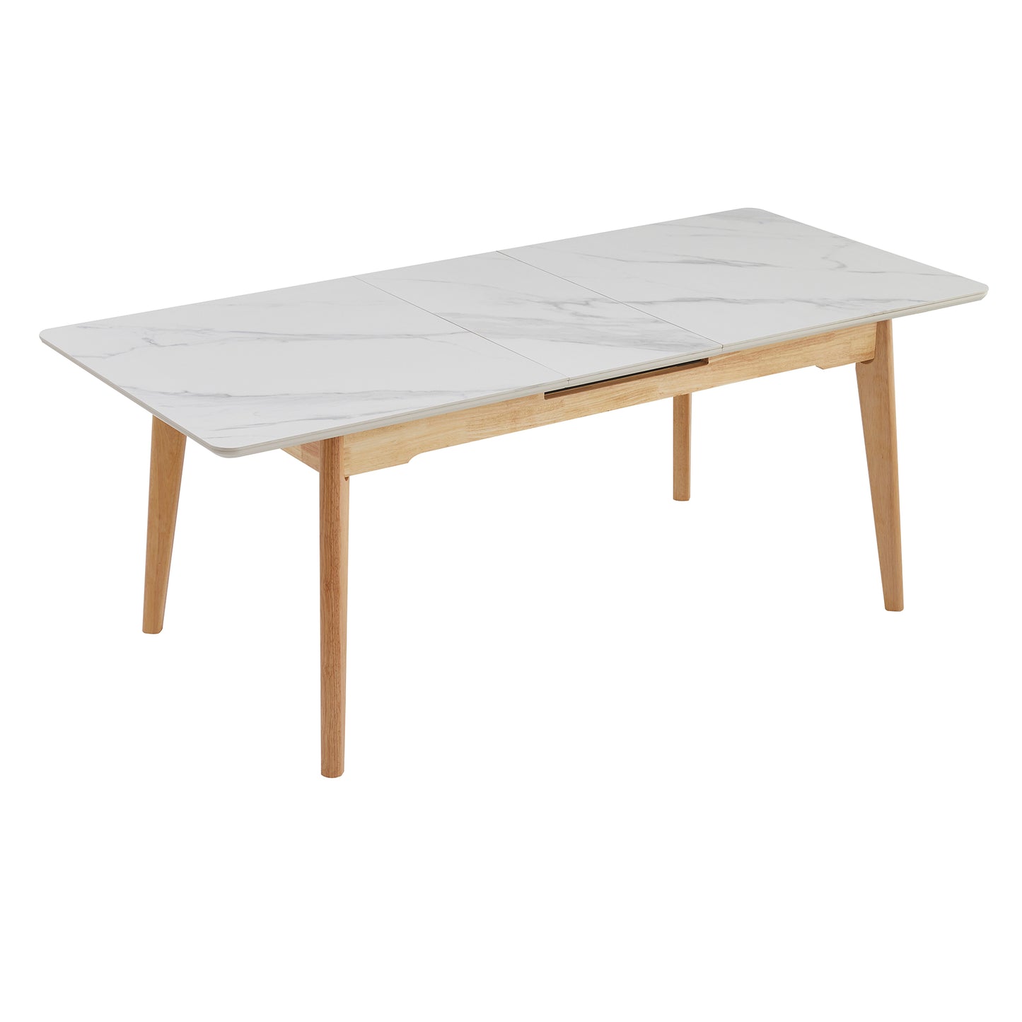 Arlington | Snow White Extendable 1.6m – 2m Ceramic Wooden Dining Table | Snow White