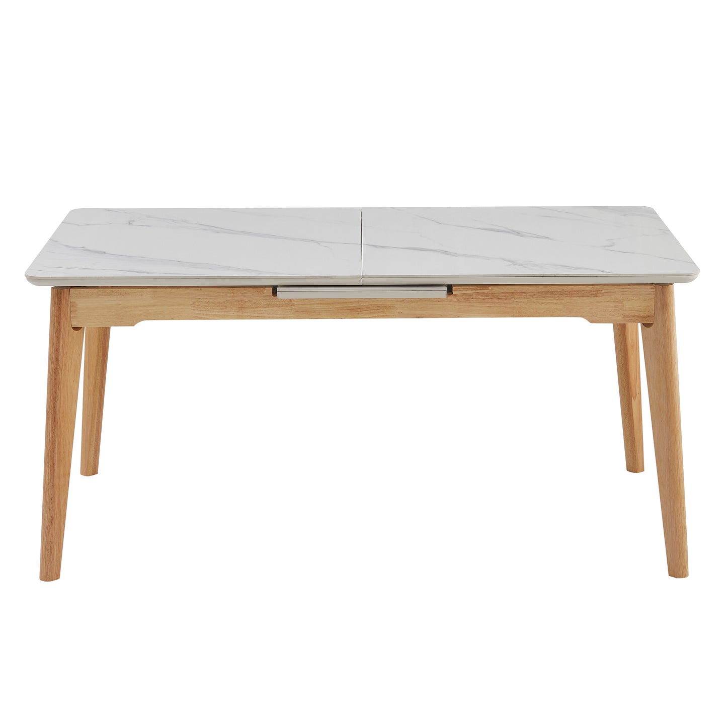 Arlington | Snow White Extendable 1.6m – 2m Ceramic Wooden Dining Table | Snow White