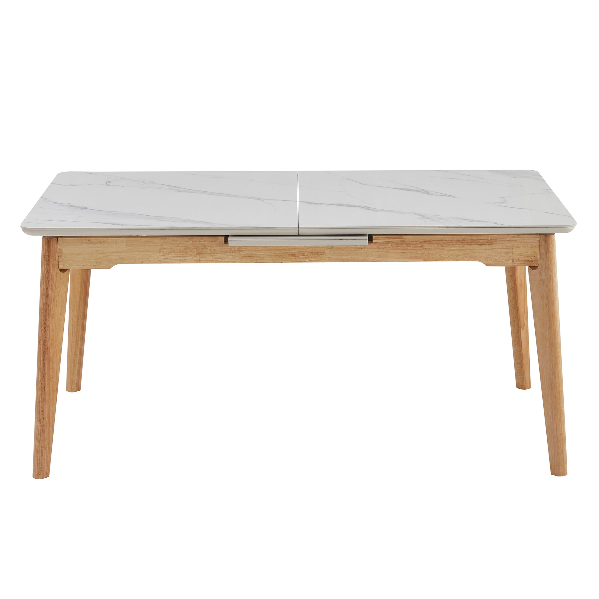Arlington | Snow White Extendable 1.6m – 2m Ceramic Wooden Dining Table | Snow White