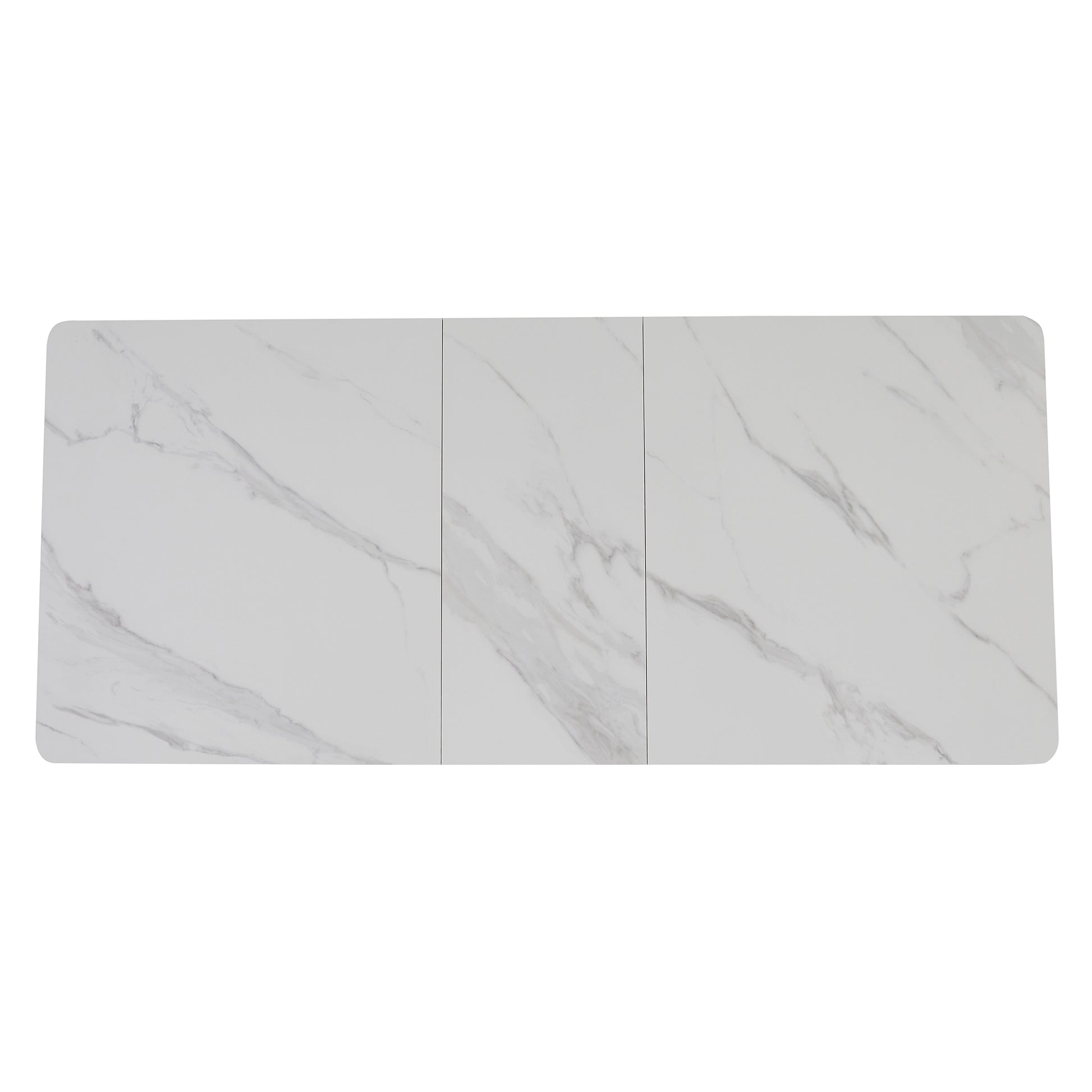 Arlington | Snow White Extendable 1.6m – 2m Ceramic Wooden Dining Table | Snow White