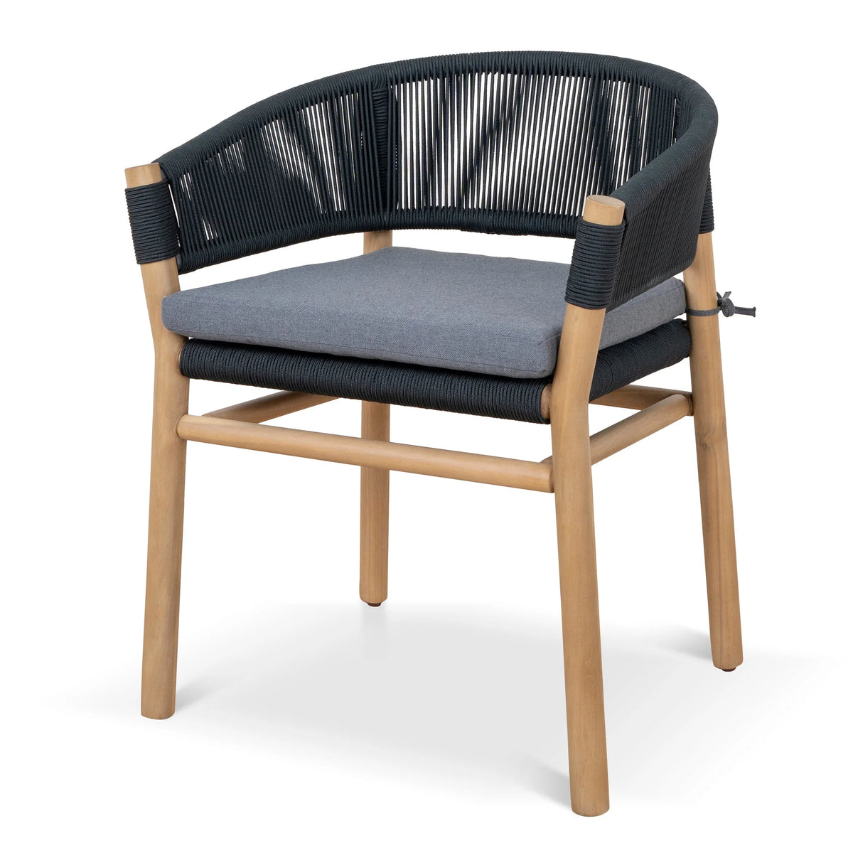 Ashgrove | Coastal Royal Anthracite Wooden Dining Chairs With Arms