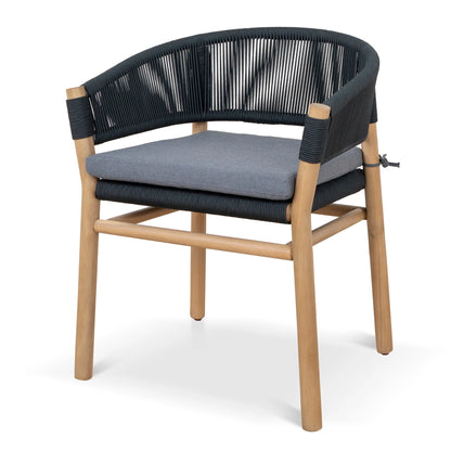 Ashgrove | Coastal Royal Anthracite Wooden Dining Chairs With Arms | Anthracite