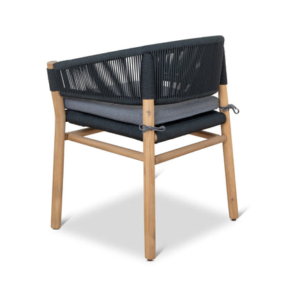 Ashgrove | Coastal Royal Anthracite Wooden Dining Chairs With Arms | Anthracite
