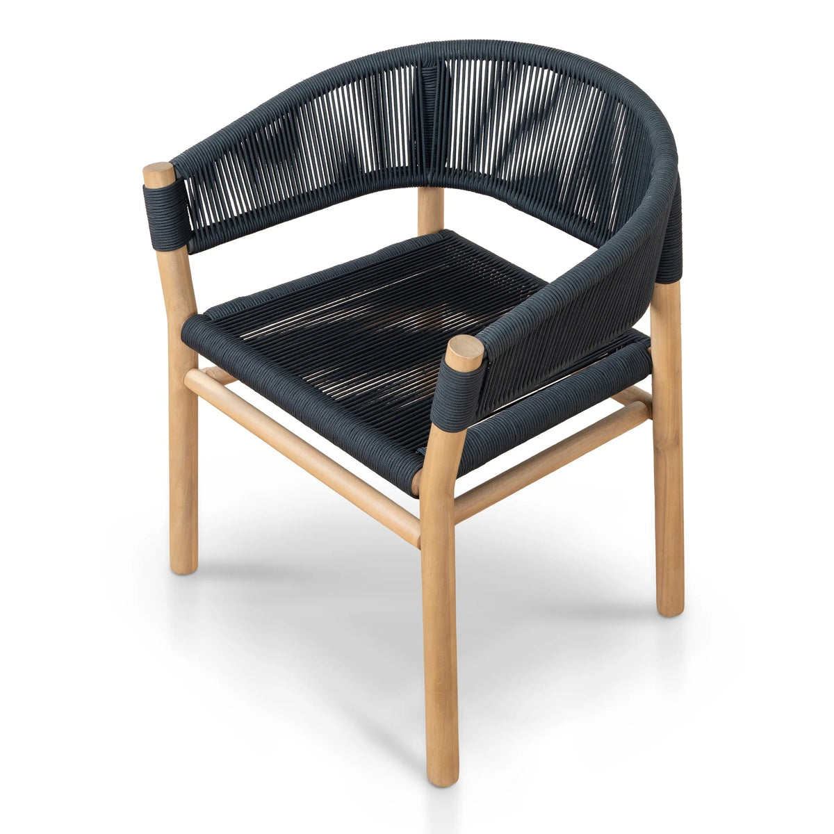 Ashgrove | Coastal Royal Anthracite Wooden Dining Chairs With Arms