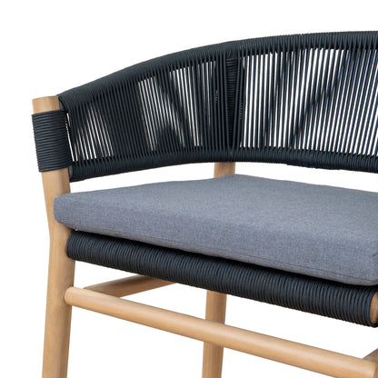 Ashgrove | Coastal Royal Anthracite Wooden Dining Chairs With Arms | Anthracite