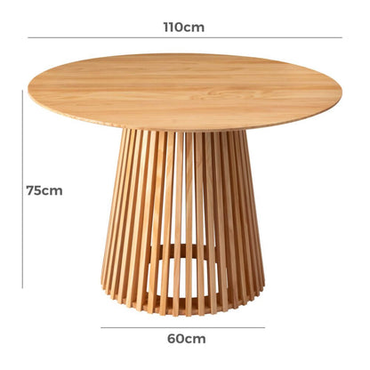 Ashwood | Modern Coastal Pedestal Wooden Dining Table | Natural