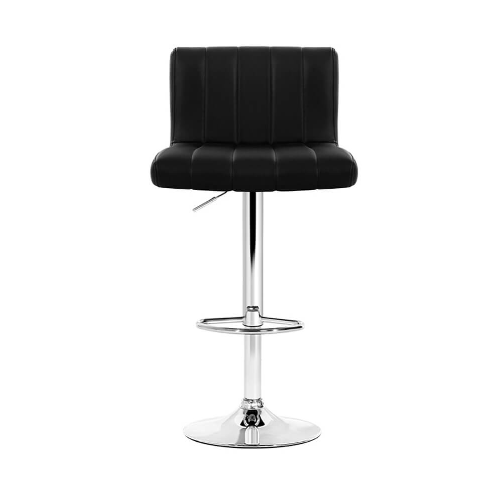 Astor | Contemporary Black PU Leather Bar Stools | Set Of 2 | Black