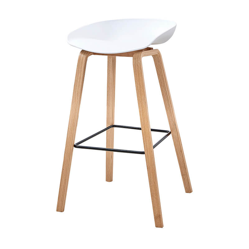 Astra | Contemporary Metal Black White Bar Stool | White