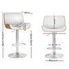 Astra | Contemporary Swivel Wooden White PU Leather Bar Stools | Set of 2