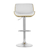 Astra | Contemporary Swivel Wooden White PU Leather Bar Stools | Set of 2
